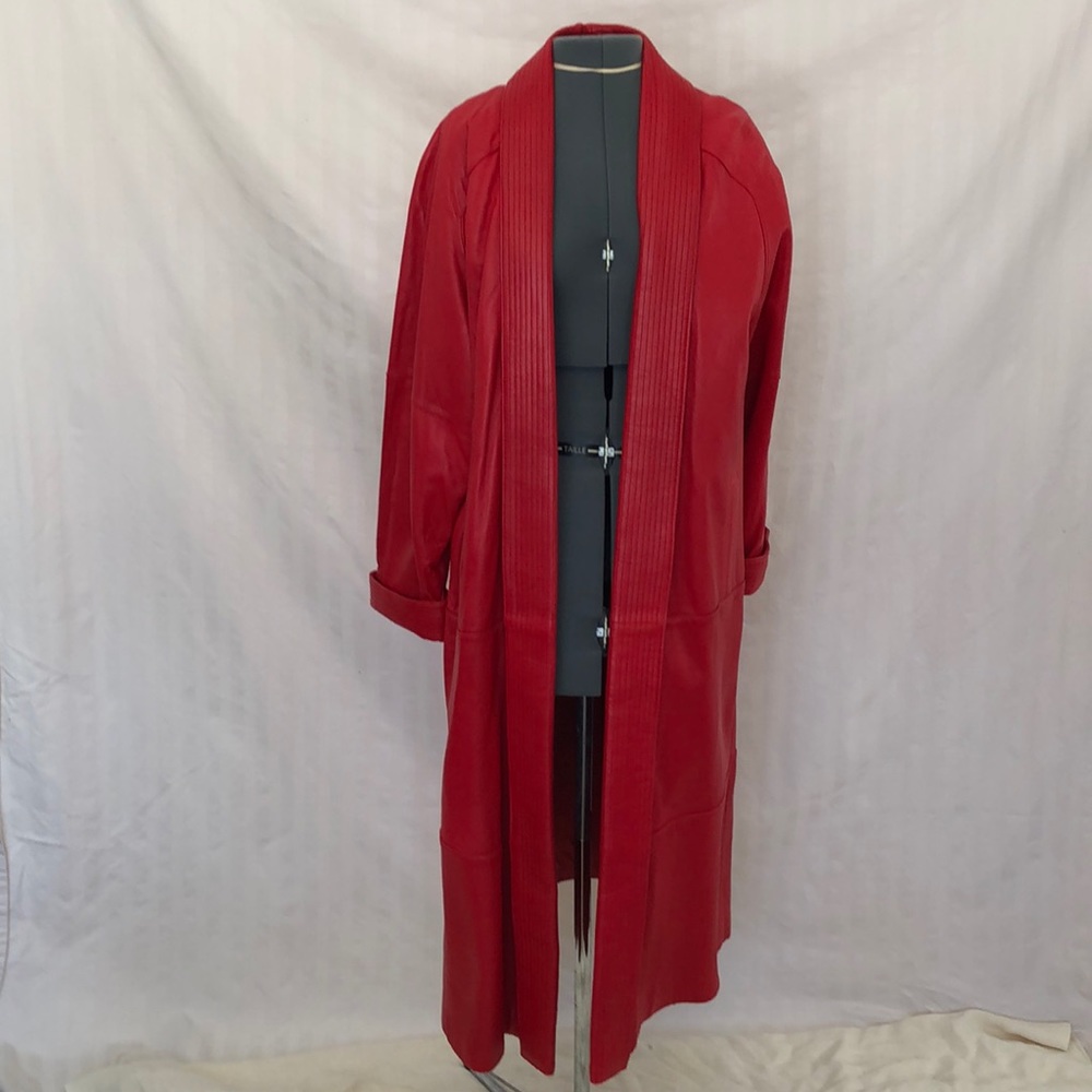 Preston And York lined Red Leather Long Coat
